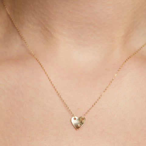 14k Gold Heart Diamond Necklace