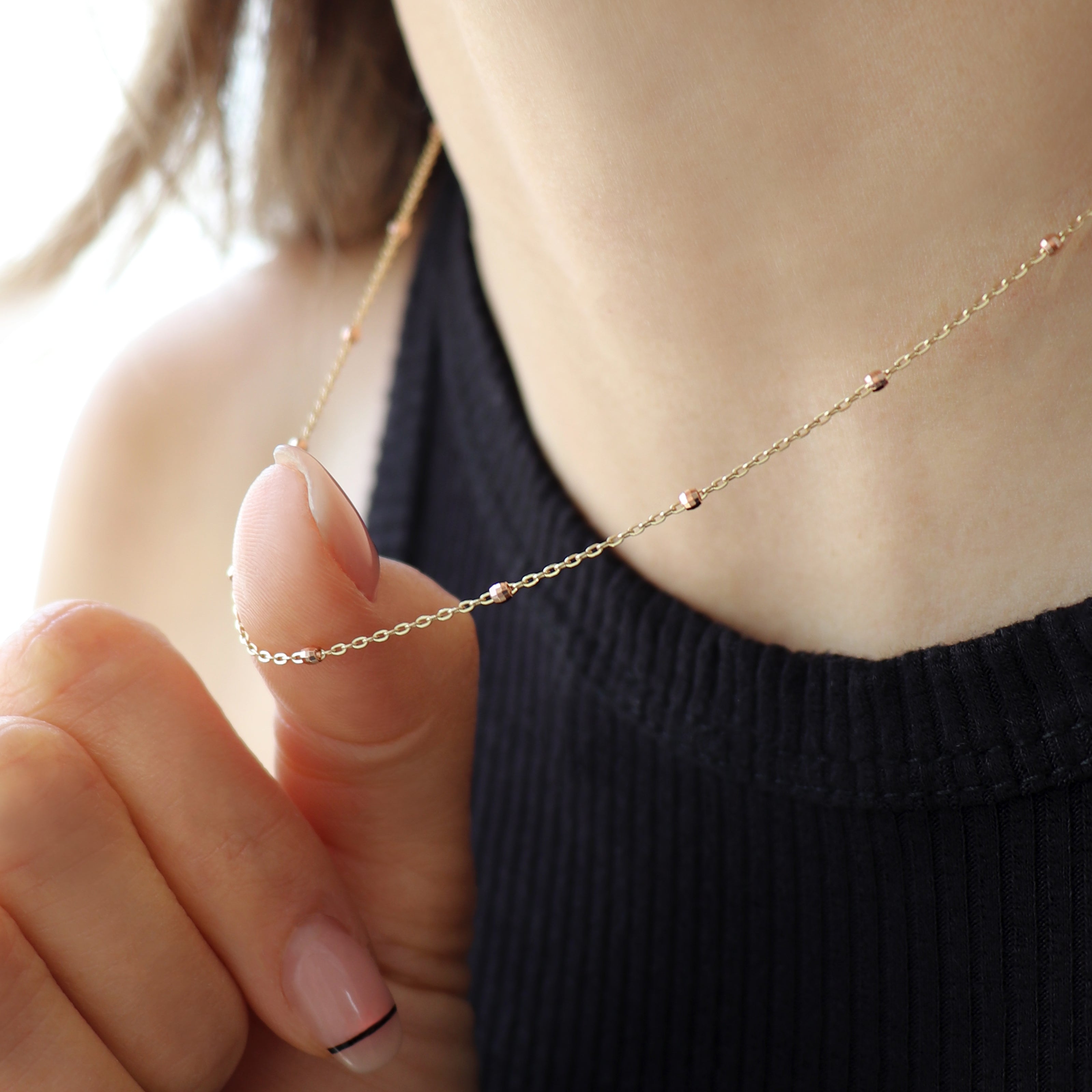 14K Rose Gold Ball Chain Necklace BlackSugar-Best Online Jewelry Shop Located West Los Angeles 
 14K Rose Gold Ball Chain Necklace BlackSugar-Best Online Jewelry Shop Located West Los Angeles