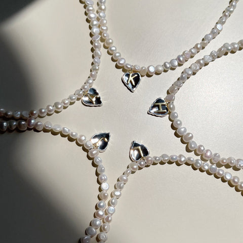 Heart Initial Necklace with Pearl BlackSugar-Shop our personalized jewelry, the perfect gift for every occasion Heart Initial Necklace with Pearl BlackSugar-Shop our personalized jewelry, the perfect gift for every occasion
