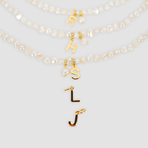 Pearl Initial Necklace Silver BlackSugar-Fine Modern Chic Jewelry that Celebrities Wear Pearl Initial Necklace Silver BlackSugar-Fine Modern Chic Jewelry that Celebrities Wear
