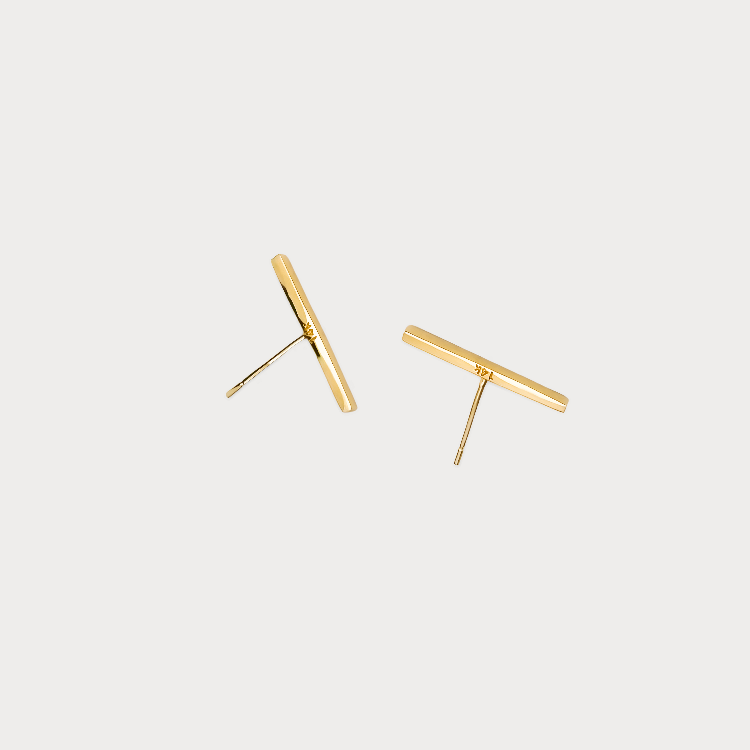14K Gold Stick Stud Earrings BlackSugar-Fine Modern Chic Jewelry that Celebrities Wear 14K Gold Stick Stud Earrings BlackSugar-Fine Modern Chic Jewelry that Celebrities Wear