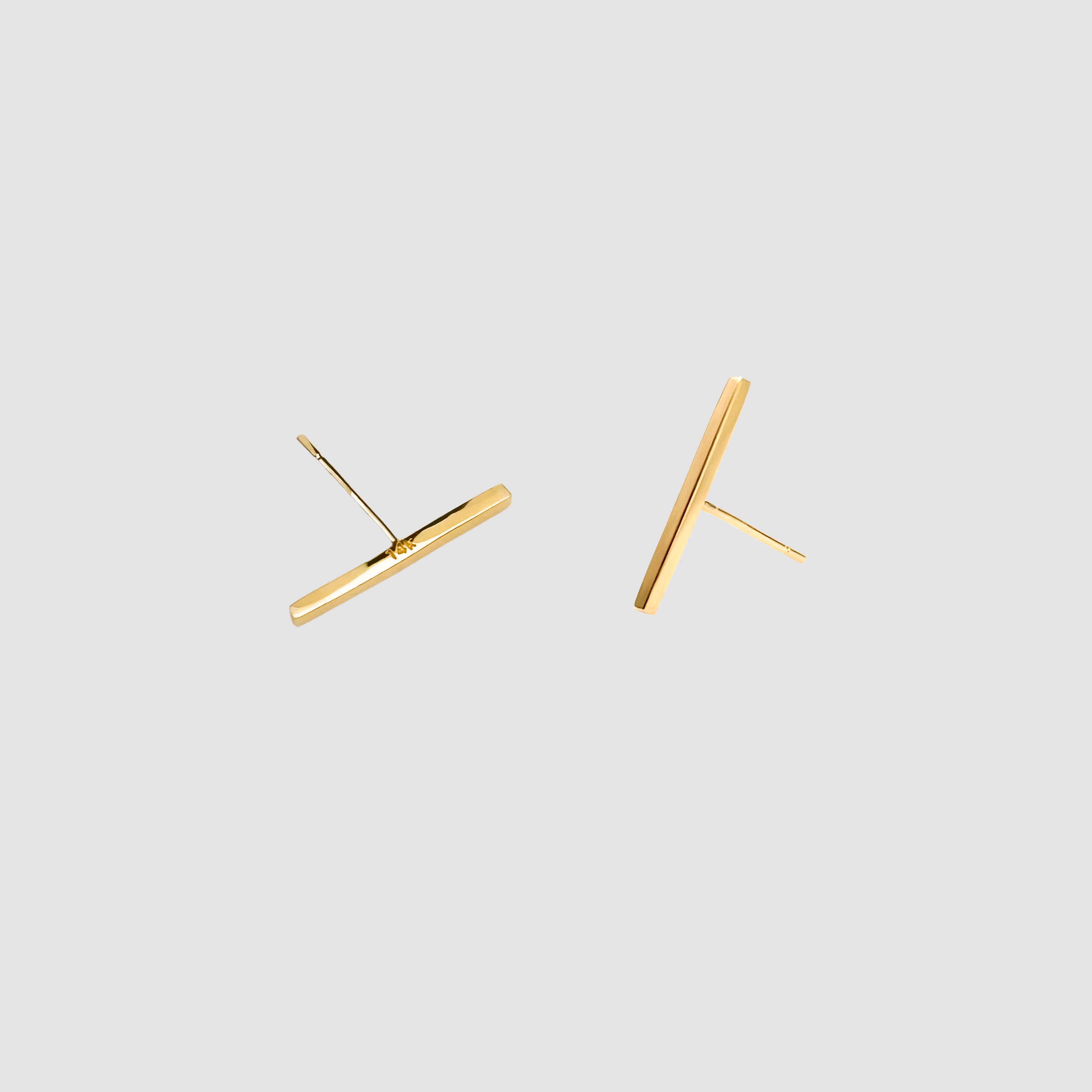 14K Gold Stick Stud Earrings BlackSugar-Fine Modern Chic Jewelry that Celebrities Wear 14K Gold Stick Stud Earrings BlackSugar-Fine Modern Chic Jewelry that Celebrities Wear