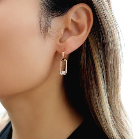 U-Link Heart Hoops Earrings U-Link Heart Hoops BlackSugar- Best Online Jewelry Earrings, Necklaces. Korean Fashion Jewelry