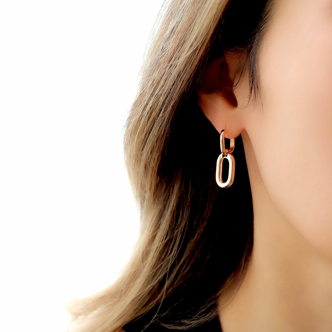 14k gold U-Link Hoops earrings U-Link Hoops BlackSugar-No.1 Online Jewelry Earrings, Necklaces. Korean Jewelry