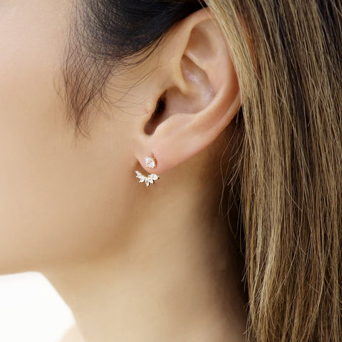 14K Earrings for women Lato 2 Way Earrings BlackSugar  - Best Online Jewelry Shop West Los Angeles