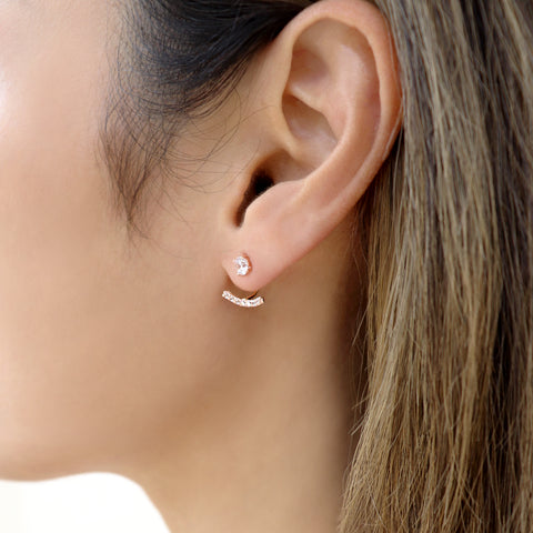 14k gold 2 way stud earrings Diana 2 Way Earrings BlackSugar No.1 Online Jewelry Earrings, Necklaces. Korean Jewelry