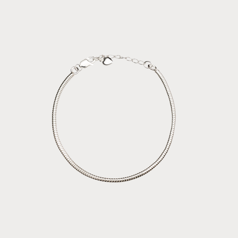 heart clasp snake chain bracelet BlackSugar-Sterling Silver necklaces, bracelets & earrings 