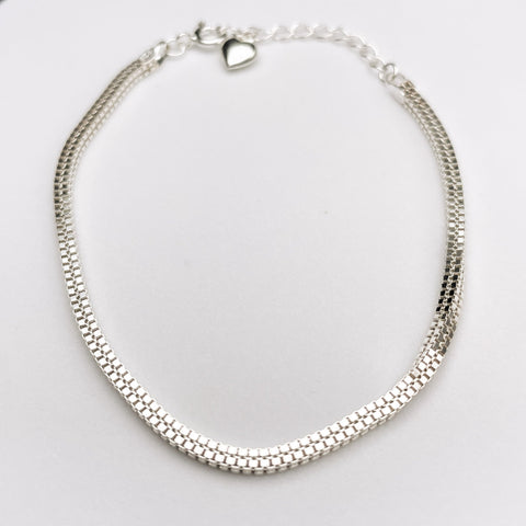 Sterling Silver Block Box Bracelet BlackSugar-Best Online Jewelry Earrings, Necklaces. Fine Korean Fashion Jewelry that Korean Celebrities Wear 