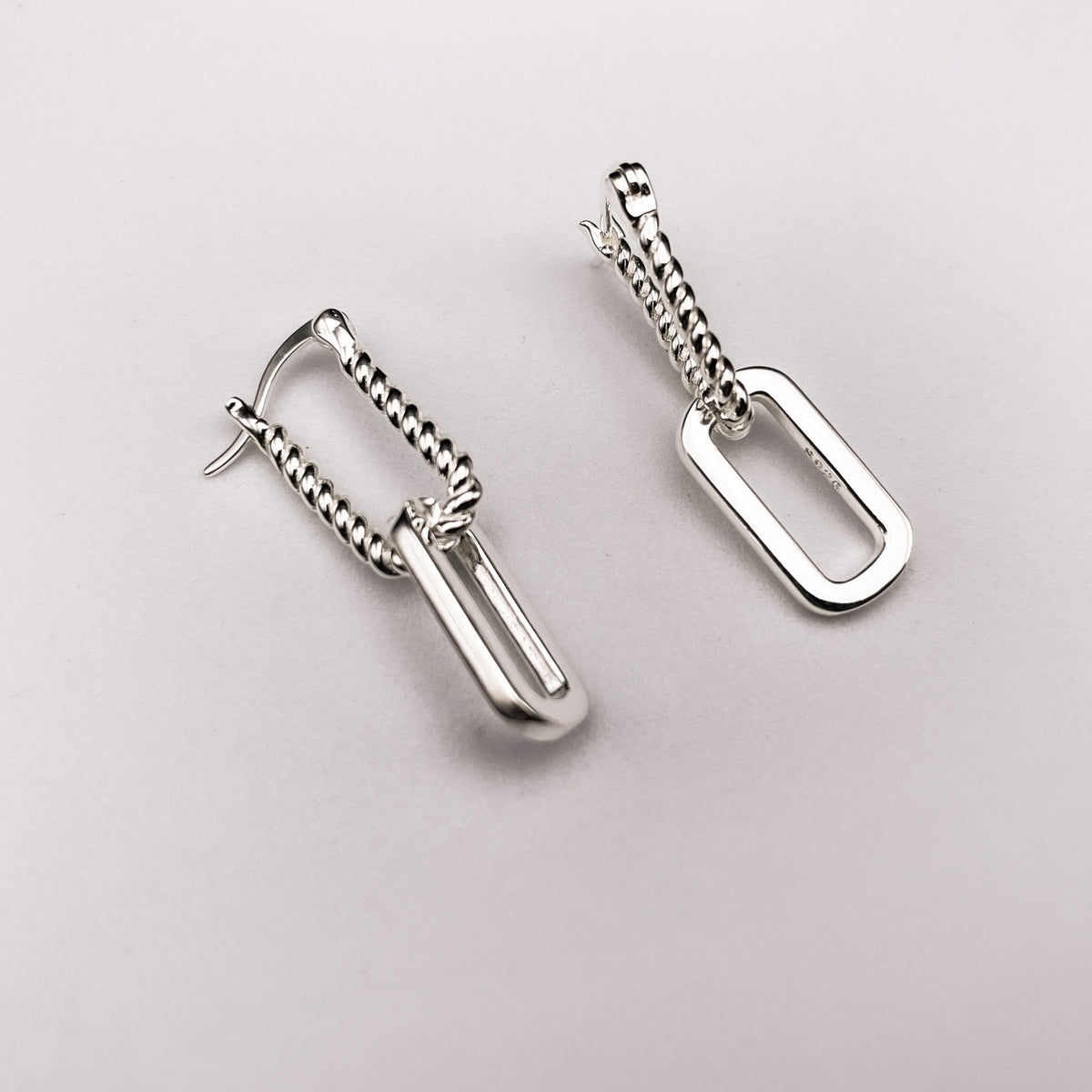 925 Sterling silver chain link earrings Gift For Mom. Gift For Girlfriend