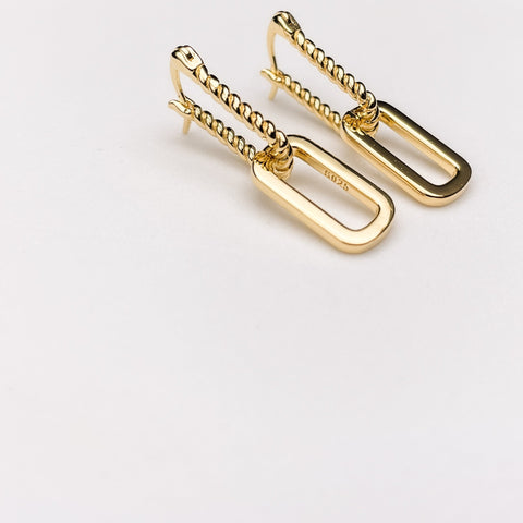 925 Sterling silver chain link earrings Gift For Mom. Gift For Girlfriend