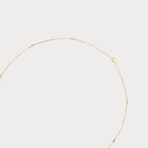 14K Solid Gold Space Ball Chain Necklace BlackSugar-Best Online Jewelry Shop Located West Los Angeles