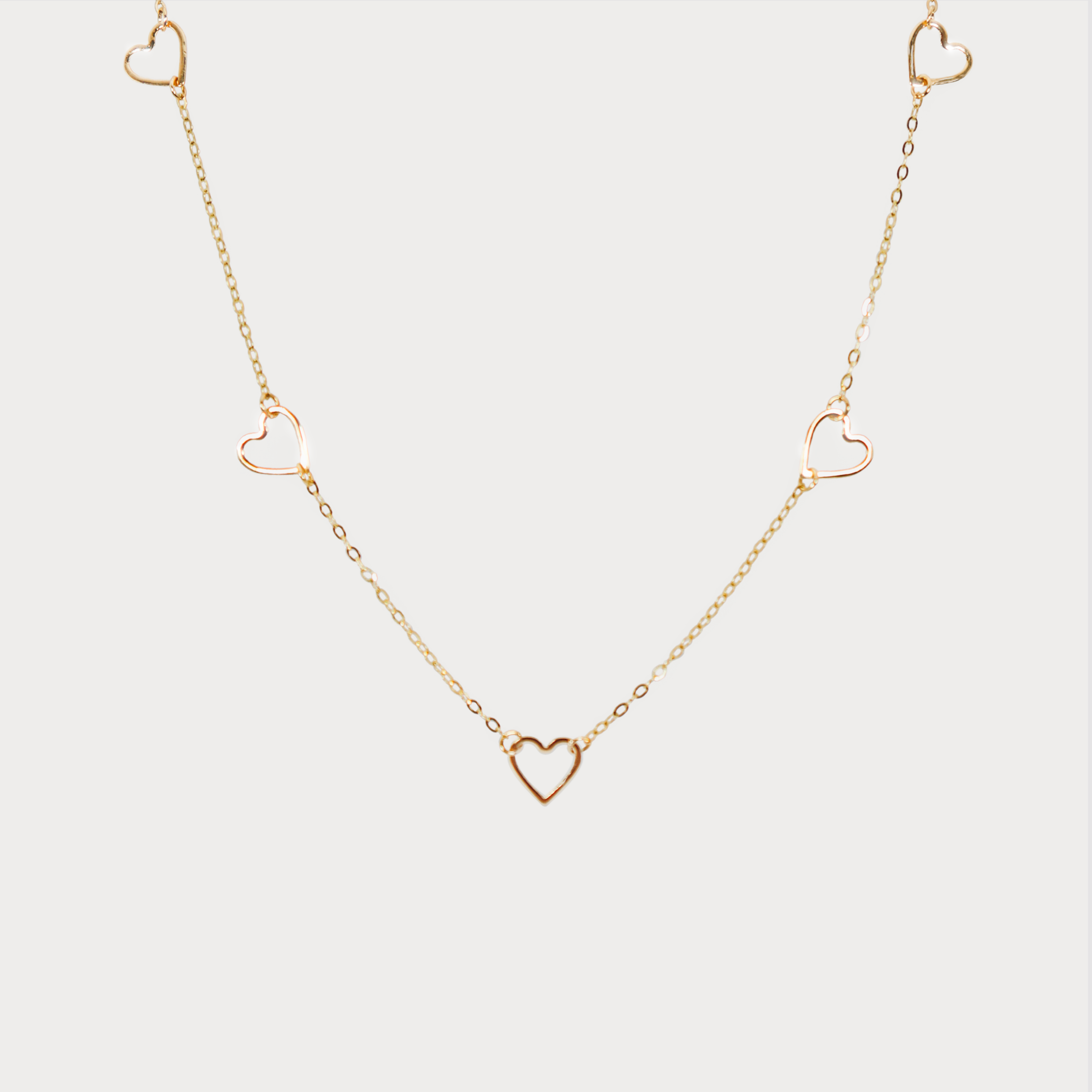 14K Solid Gold 9 Love Heart Chain Necklace. New luxury of online jewelry stores. Shop all fine jewelry.