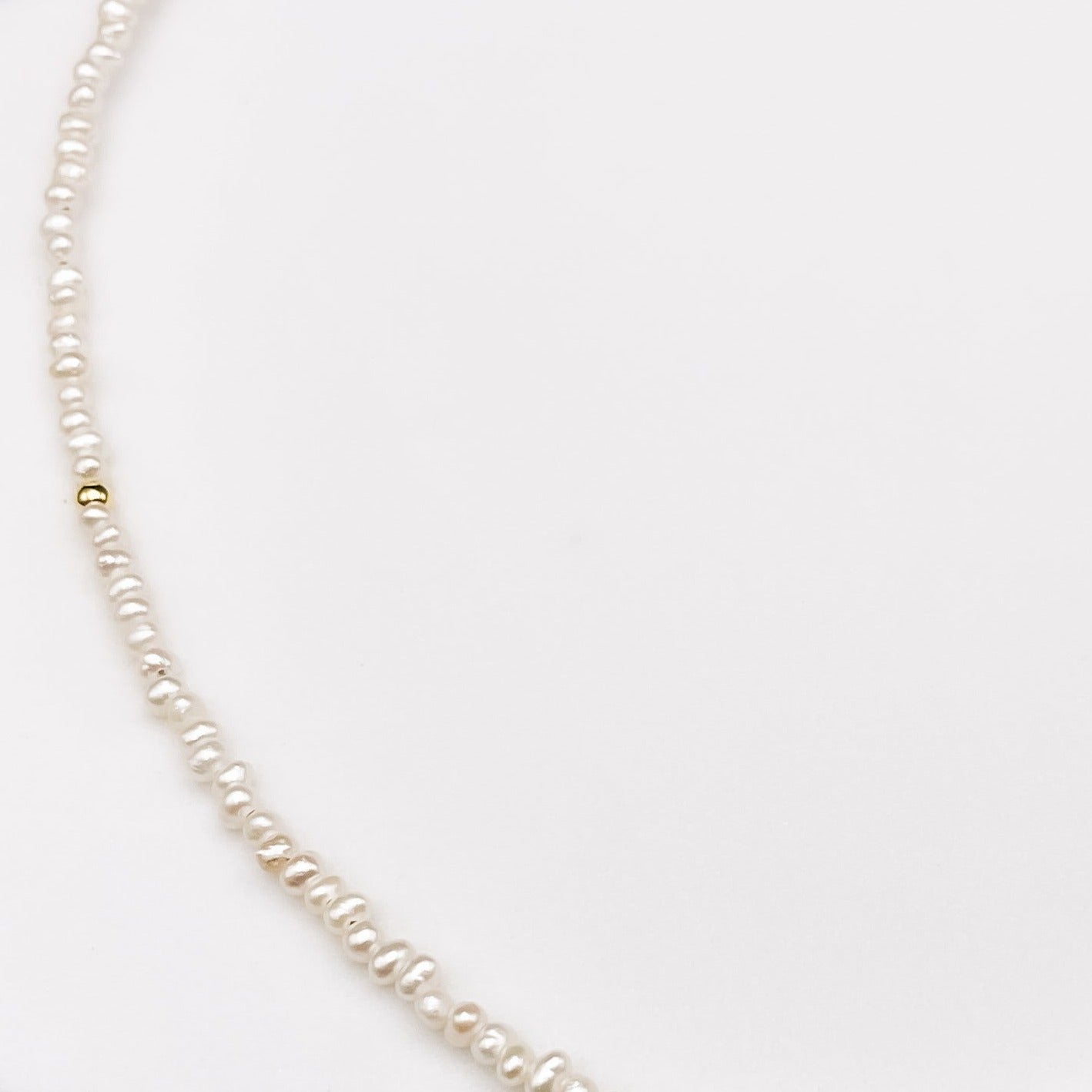 14Kgf non-fading] 2.5-3mm pearl necklaces can be worn in a variety of ways,  customized and not allergic - Shop TIME JEWELRY Long Necklaces - Pinkoi