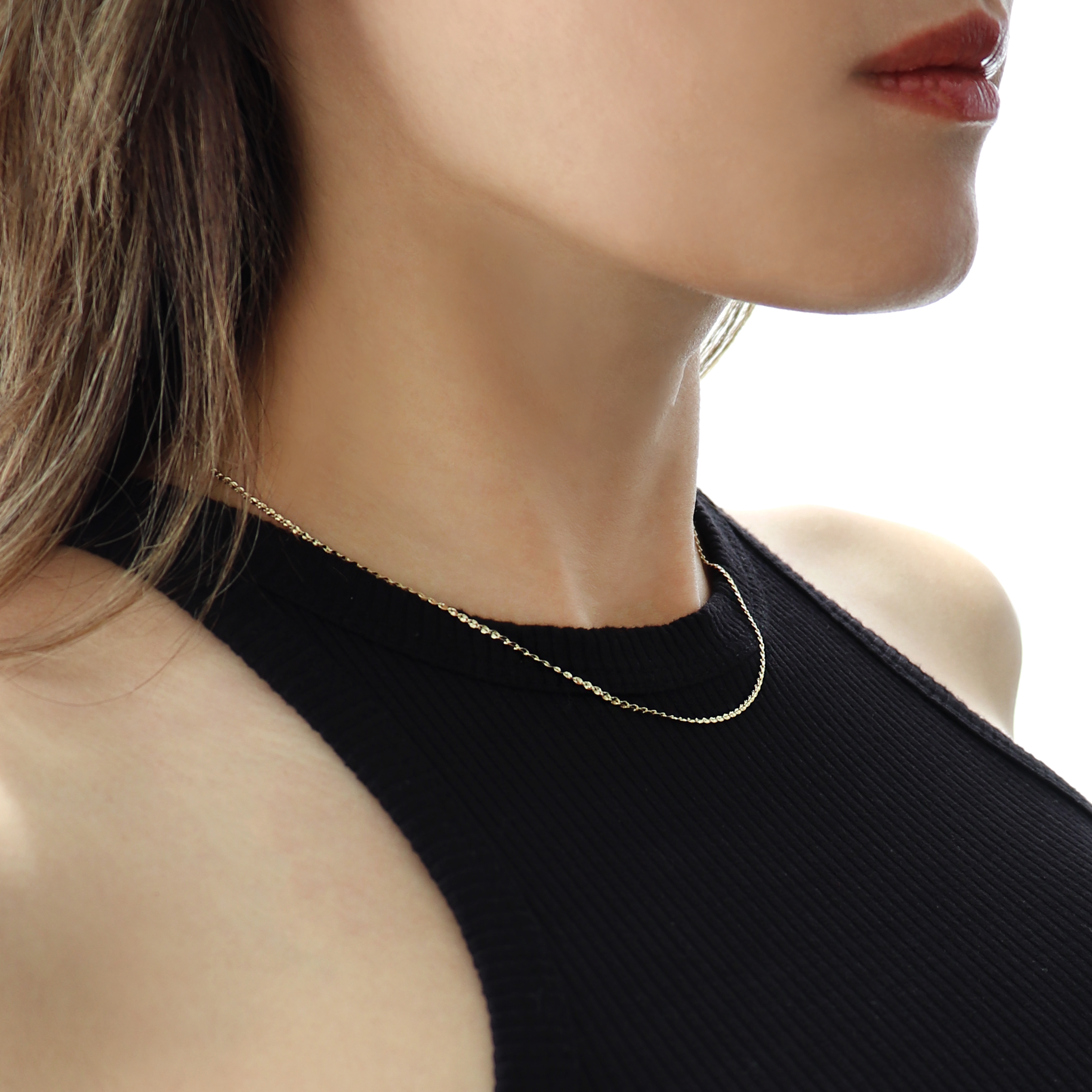 solid gold necklace BlackSugar-Fine Modern Chic Jewelry that Celebrities Wear