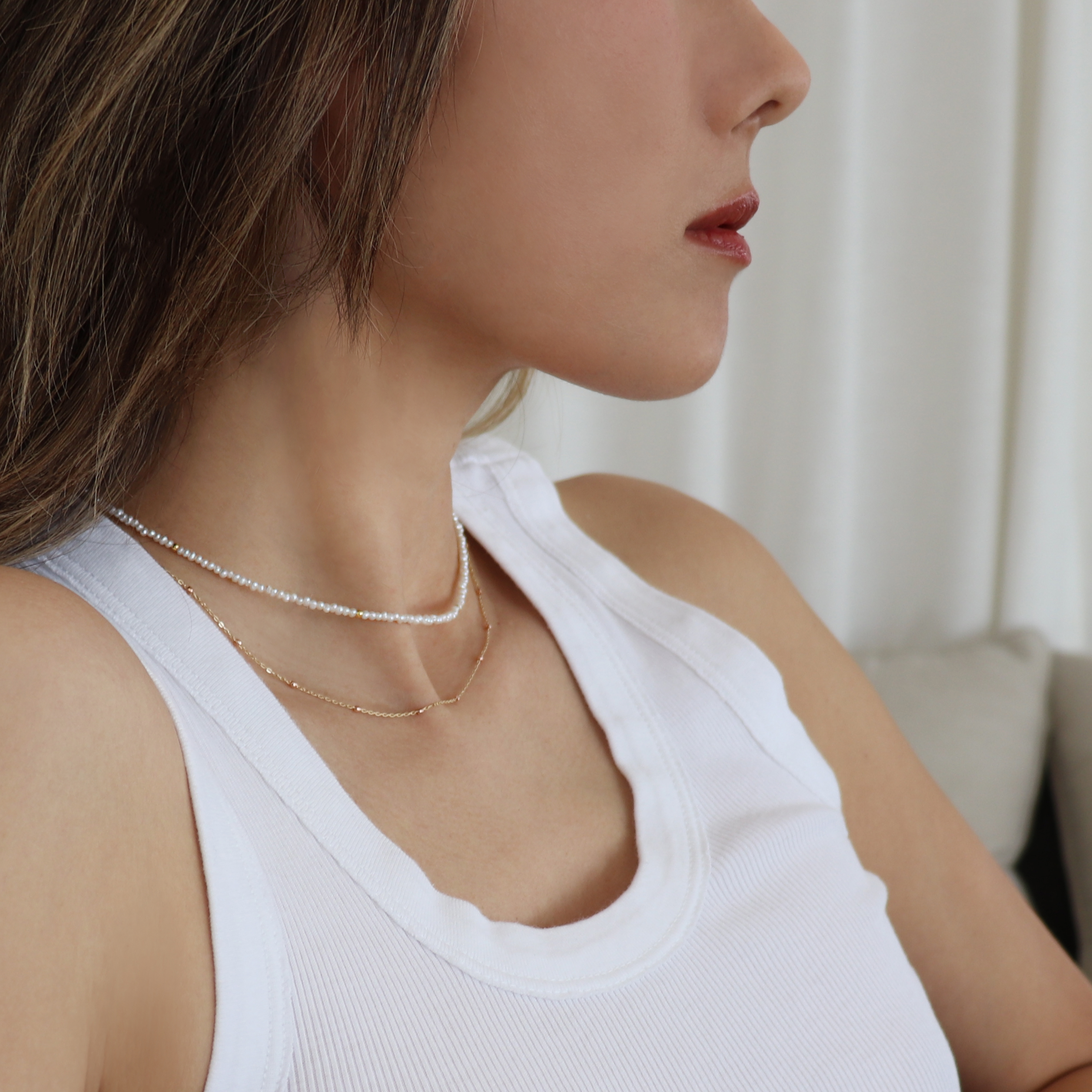 tiny freshwater pearl necklace BlackSugar-Korean Fashion Jewelry. Find Your Favorite Jewelry that Kpop Stars Wear